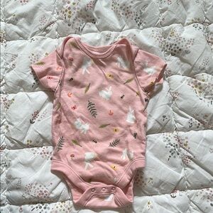 Old Navy Pink and White Bodysuit Soft Cotton One Piece